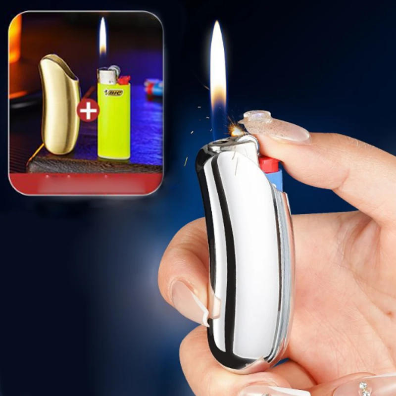 Description Picture 3 of itemIce Mirror Metal Lighter Case For Bic J5 Mini Lighters Sleeve Disposable Casket Lighter Shell Cover Holder Smoking Accessories
