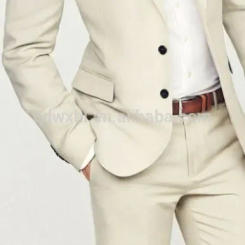 Beige Smart Casual Men Suit High Quality Custom Slim Fit 2 Piece Groom Tuxedo Wedding Suits For Men Prom Blazer Terno Masculino