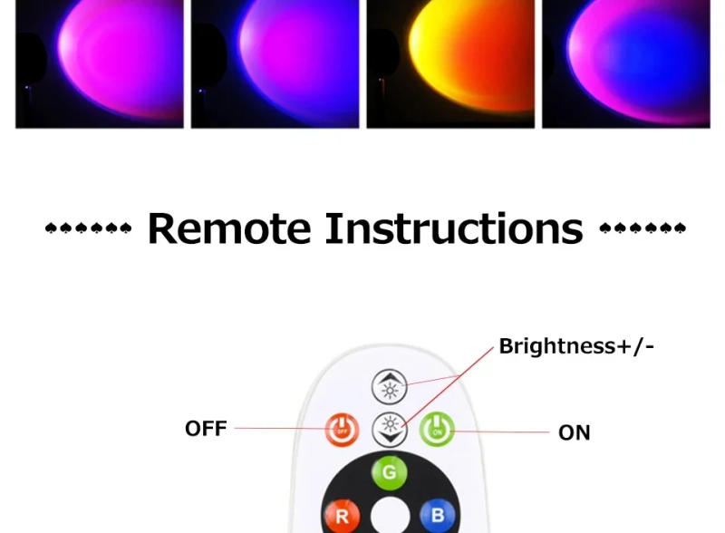 Description Picture 6 of itemLED Projection Light RGB Sunset Night Light Remote Control USB Rechargeable Live Photo Theme Event Background Lights