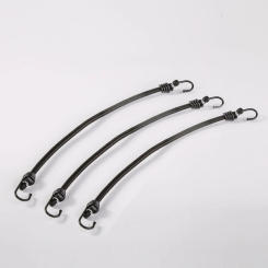 3 pieces of black elastic two ends with steel hooks 8 mm thick 40CM long beef rope polyester outsourcing wear-resistant sunscree