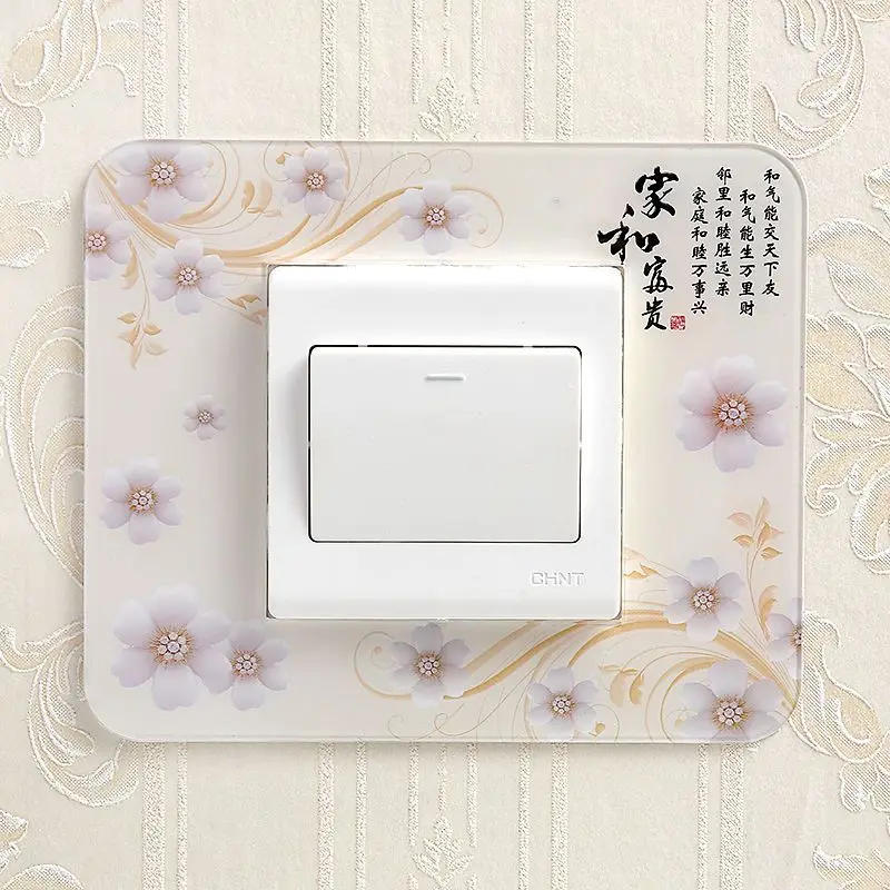 Description Picture 4 of itemModern Personality Acrylic Socket Switch Sticker Wall Stickers Home Decor Living Room Decoration Light Switch Cover Plate T033