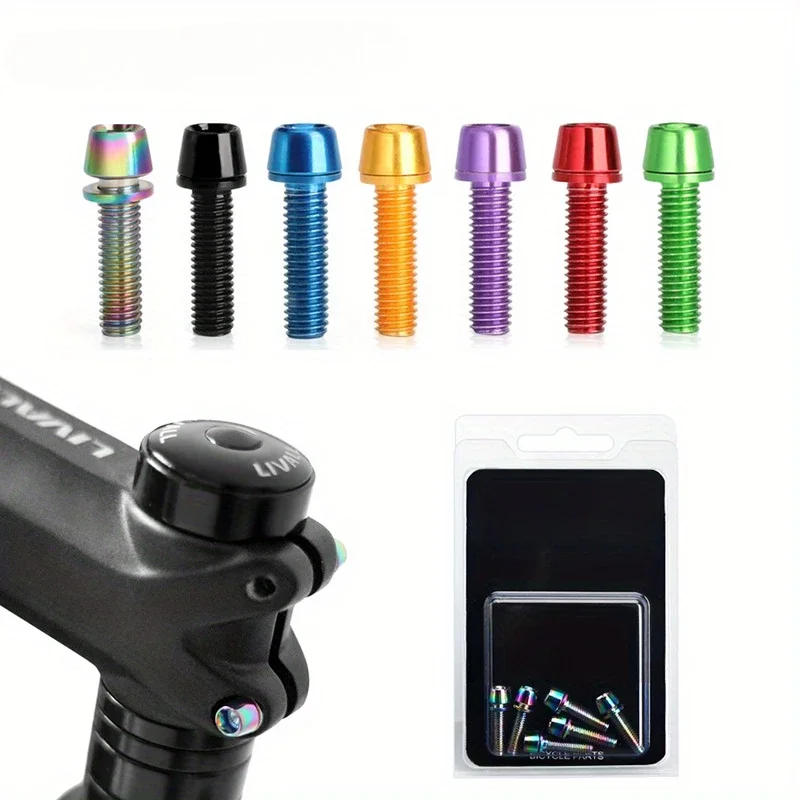 Description Picture 4 of item6pcs/set M5*18MM Bicycle Handlebar Screws Titanium-plated Colorful Stainless Steel MTB Bike Handle bar Stem Riser Screw In Bolts