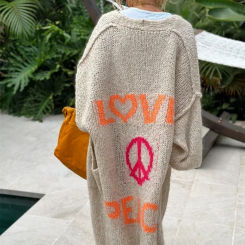 2025 Spring Oversize Knitted Women Sweater Long Sleeve Loose Cardigan Warm Coats Female New Winter Casual Trendy Ladies Clothes
