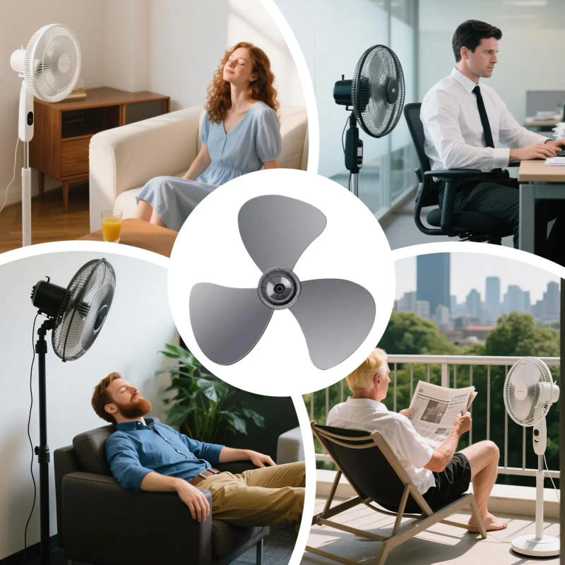 Description Picture 5 of itemPlastic Fan Blade Three Leaves With Nut Cover For Standing Pedestal Fan Three Leaf Accessories Electric Fan Blades fan parts