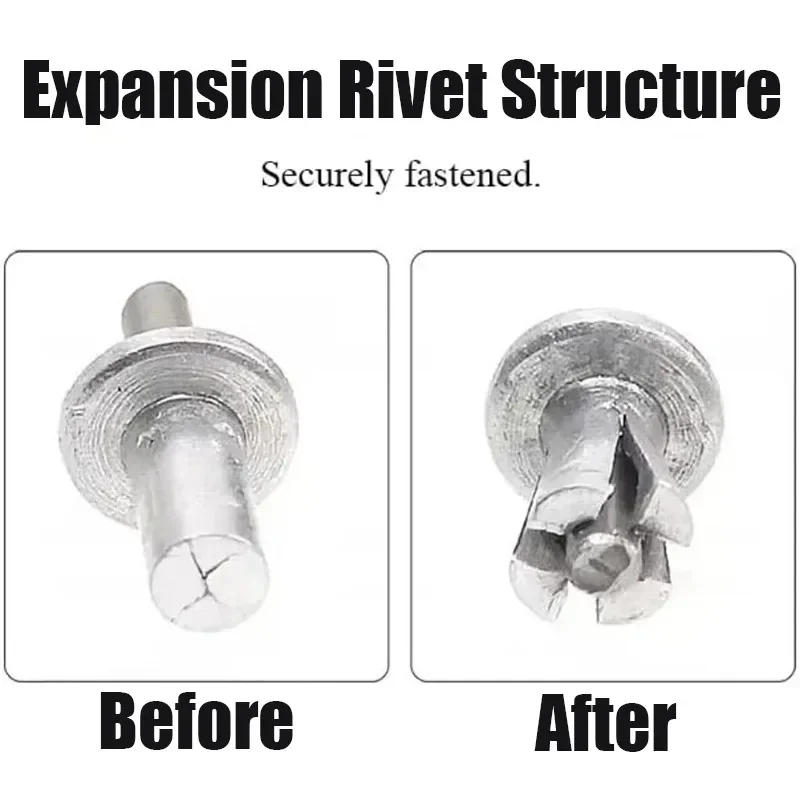 Description Picture 5 of itemAluminum Alloy Expansion Rivets Hammer Drive Expansion Rivet Knock Type Stainless Steel Rod Screws Nails Fasteners Hardware Tool