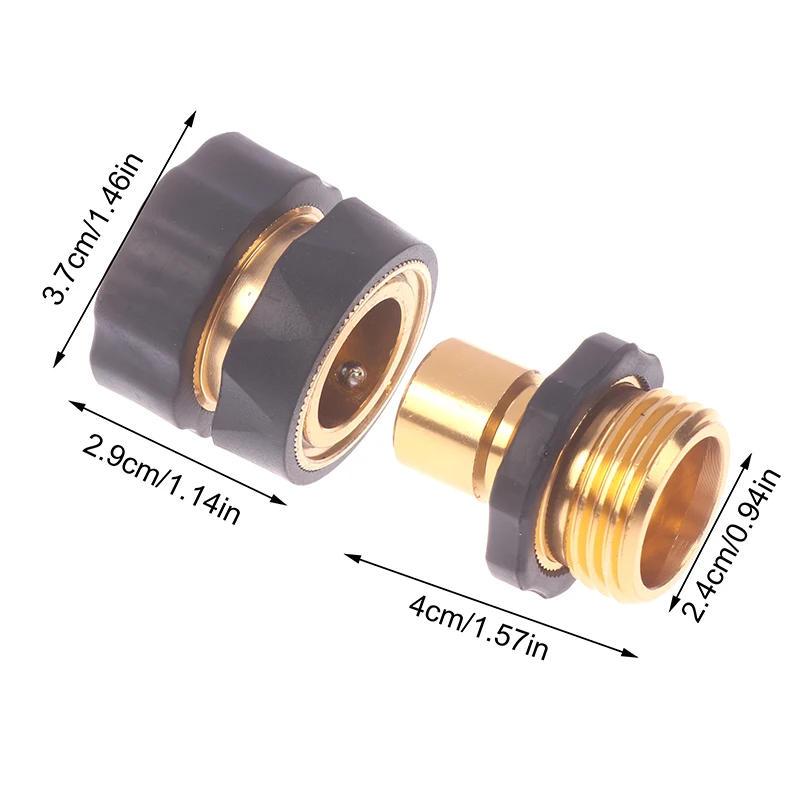 Description Picture 4 of item1Set 3/4 Inch Male And Female Fitting Quick Connector Adapter Universal Garden Hose Quick Connect Kit Garden Watering Tools