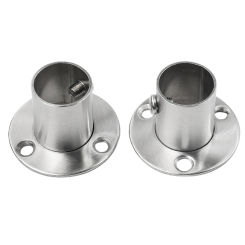 2 Pcs  Closet Rod Brackets  Stainless Steel Cabinet Holder Ceiling Wall  Flange Socket Support Bracket  Household Products