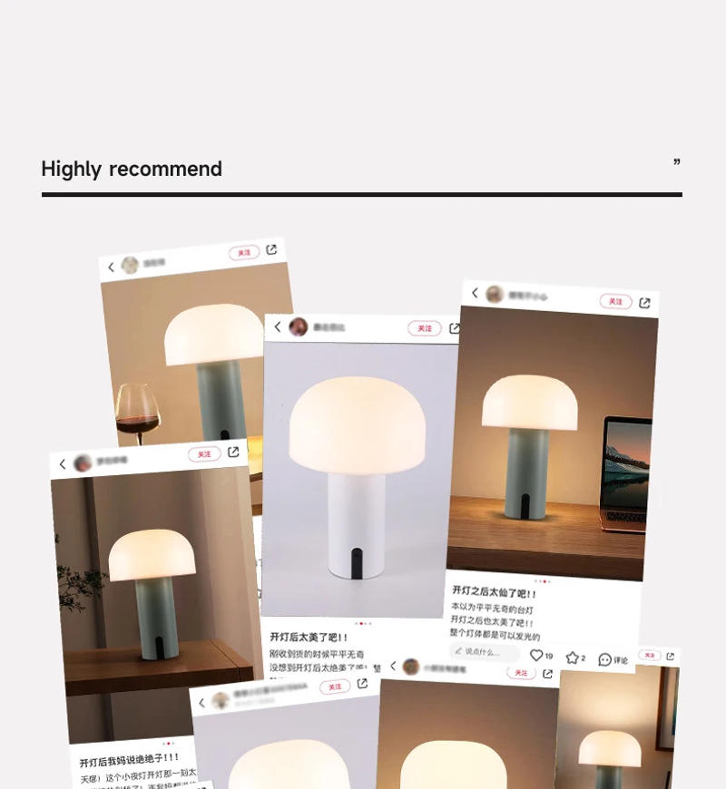 Description Picture 3 of itemMinimalist Mushroom Desk Lamp European Design Creative Night Light Charging Living Room Study Bedroom Bedhead Decorative Light