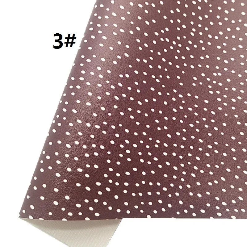 Description Picture 5 of itemFall Randomly Dots Printed Synthetic Leather Faux Fabric Sheets Felt Backing Vinyl For Earrings bag Bows DIY GM5080G