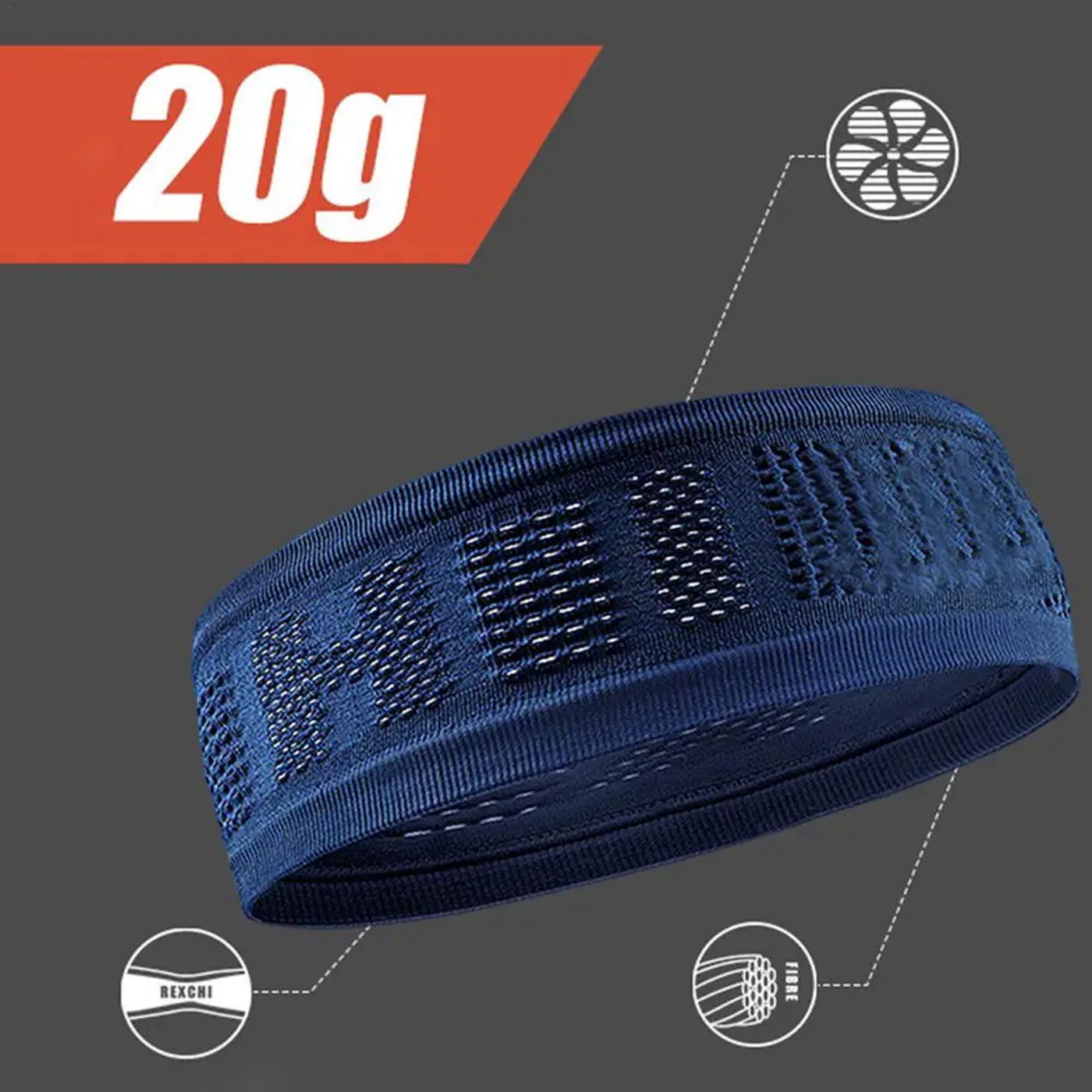 Description Picture 5 of itemSoft Elastic Sports Headbands For Men Woman Gym Yoga Sweat Hair Bands Stretch Outdoor Sport Sweatbands running cycling Hairbands