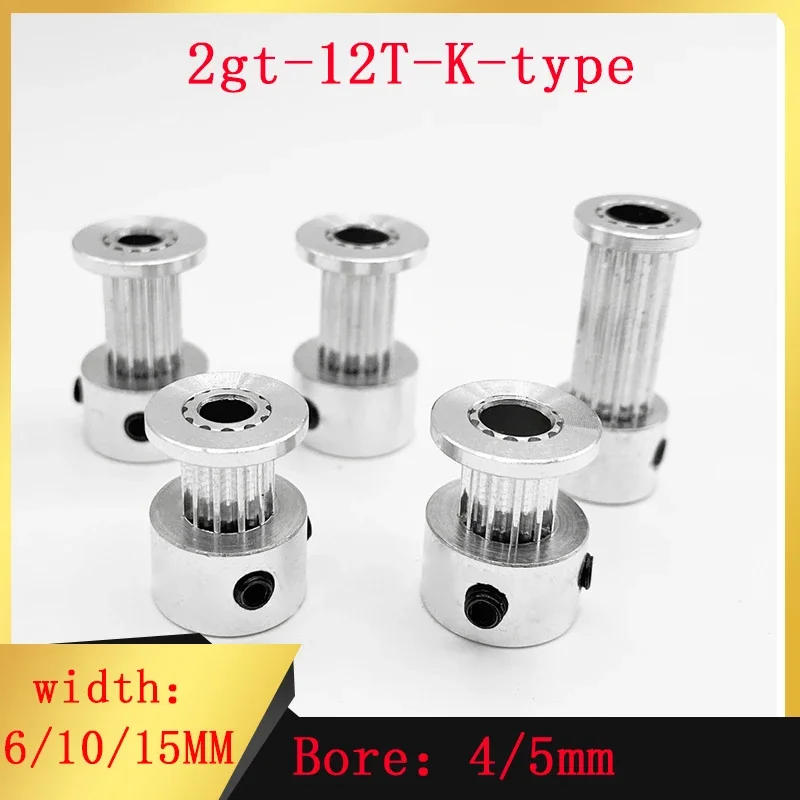 Description Picture 2 of item2GT 12 teeth Bore 4/5mm synchronous wheel gear Belt Width 6/10/15mm 3D printer parts GT2 timing belt pulley