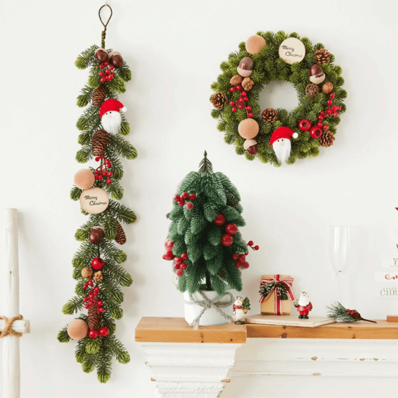 Description Picture 5 of itemArtificial Desktop Christmas Tree Decorative Mini Christmas Tree Ornament with Berries Simulation Christmas Tree Potted Plants