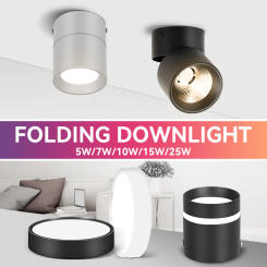 Led Downlight Folding Ceiling Light Fixture 220V 5W/10/15/25W Surface Mounted Lamps for Home Lustre Spot Kitchen Room Decoration