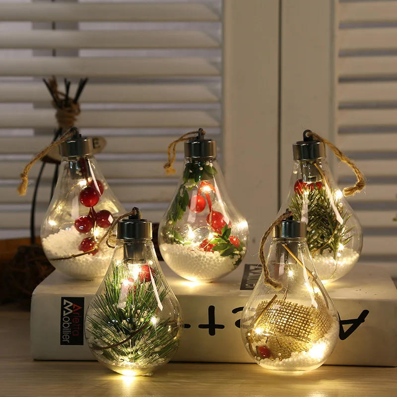 Description Picture 2 of itemChristmas Ball LED Bulb Ornaments Transparent Festival Light Ball Luminous Xmas Tree Hanging Pendant New Year Home Decoration