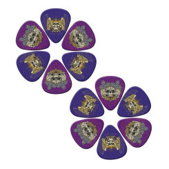 SOACH 10Pcs/lot 0.71 0.46 1.0mm Thickness Cartoon Golden Skull Guitar Picks Pattern Guitar Paddles Parts Guitar Accessories pick