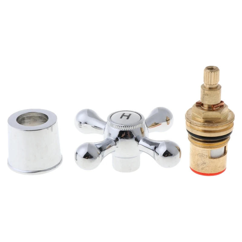 Description Picture 2 of item1Set Copper Cross Handle Bath Sink Faucet Handle for Kitchen Bathroom Accessory