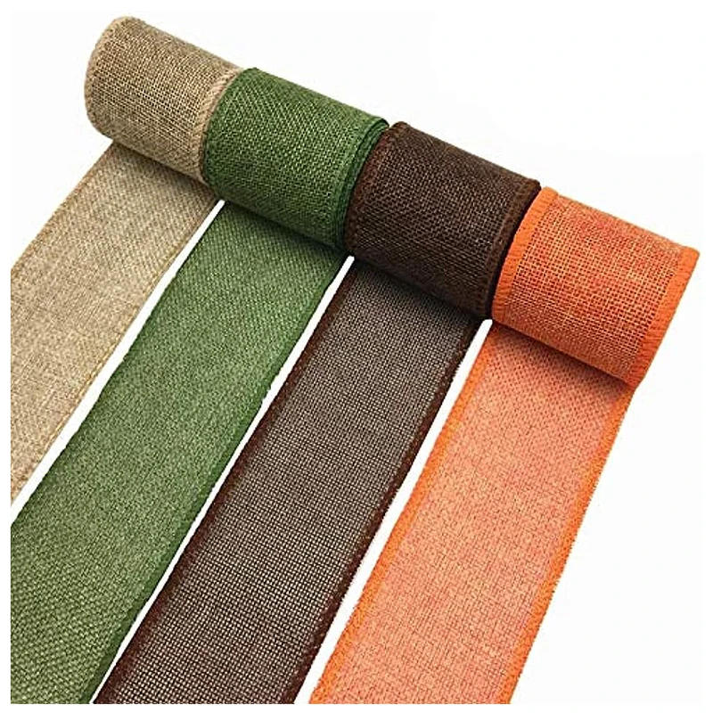 Description Picture 4 of item2M/Roll 60mm Width Colorful Natural Jute Burlap Multi-Purpose Craft  Ribbon DIY Christmas Decoration Gardening Wrapping Package
