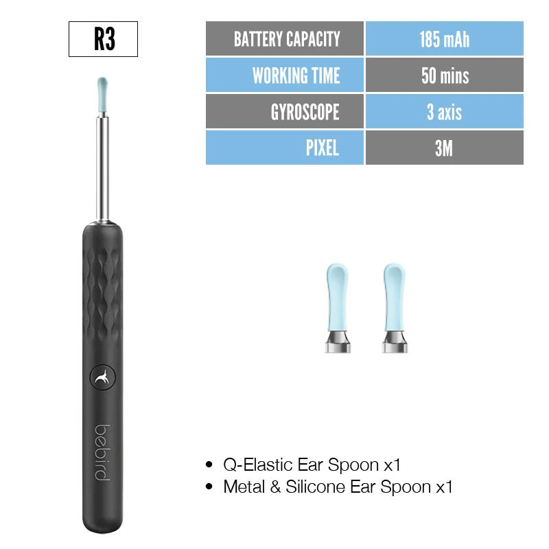 Description Picture 3 of itemBebird R1+ R3 T15 M9S Smart Visual Ear Cleaner Otoscope Minifit With 3.5mm Ear Camera Ear Wax Remover Kit For Ear Health Care