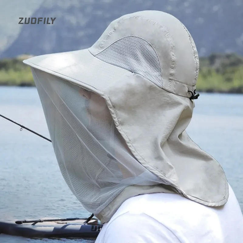Description Picture 4 of itemOutdoor Anti Mosquito Hat Summer Anti UV Sun Protective Fishing Cap Breathable Mesh Face Cover Camping Hiking Insect Proof Hat