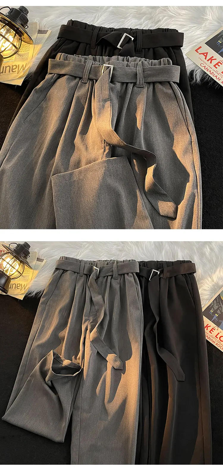 Description Picture 4 of itemMale Trousers Stretch Solid Smart Casual Men's Trousers Office Quick Dry Suit Pants New Spring Autumn Korean Straight Pants A108