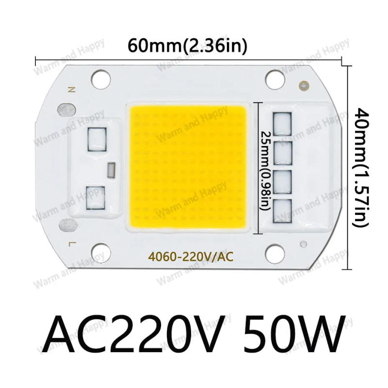Description Picture 2 of item10pcs 50W AC220V No Need Driver LED COB Chip Bead Smart IC Chips 3000k 4000k 6500k For LED Floodlight Spotlight