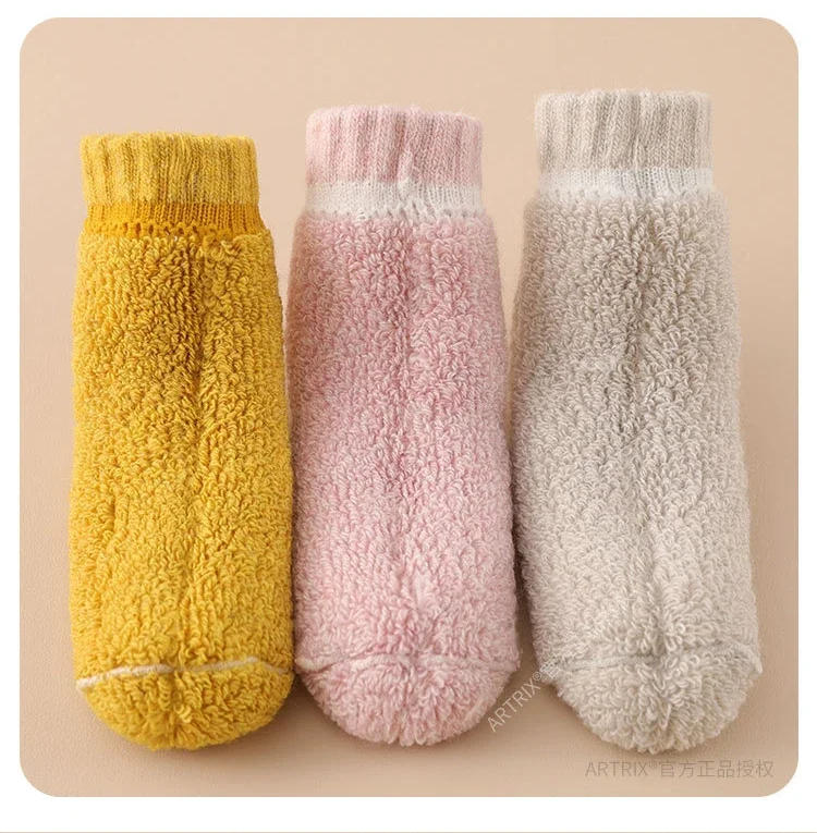 Description Picture 4 of itemBaby Wool Cashmere Sock for Baby Boy Girl Solid Color Warm Thicken Fleece Calf Furry Kid Sock for 0-6 Year Children Baby Stuff