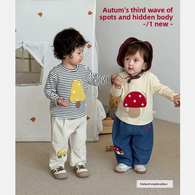 Description Picture 3 of itemGirls' Solid Color Shirt 2025 New Autumn Children's Stylish Korean Version Floral Stand Up Collar Shirt Baby Autumn Top