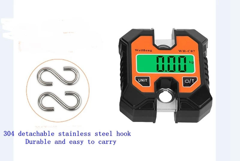 Description Picture 5 of item100kg Mini Electronic Crane Scale Heavy Duty Hanging Weighing Hook Steelyard Portable LCD Industrial Livestock Scales 250kg