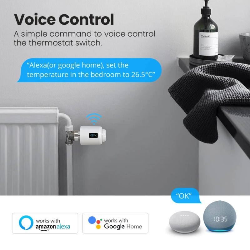 Description Picture 5 of itemTuya ZigBee/WIFI Thermostatic Radiator Valve Wireless TRV Radiator Actuator Temperature Controller Alexa Google Home App Control
