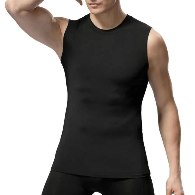 Description Picture 6 of itemMen Solid Color Vest Solid Color Athletic Tank Tops Men's Summer Sport Vest O-neck Sleeveless Quick for Basketball for Active