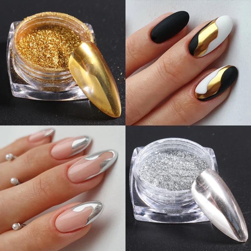 Description Picture 6 of item23 Colors Metallic Chrome Nail Powder Set Y2K Magic Mirror Gold Silver Decor Rubbing Glitter Pigment Flakes Manicure Accessories