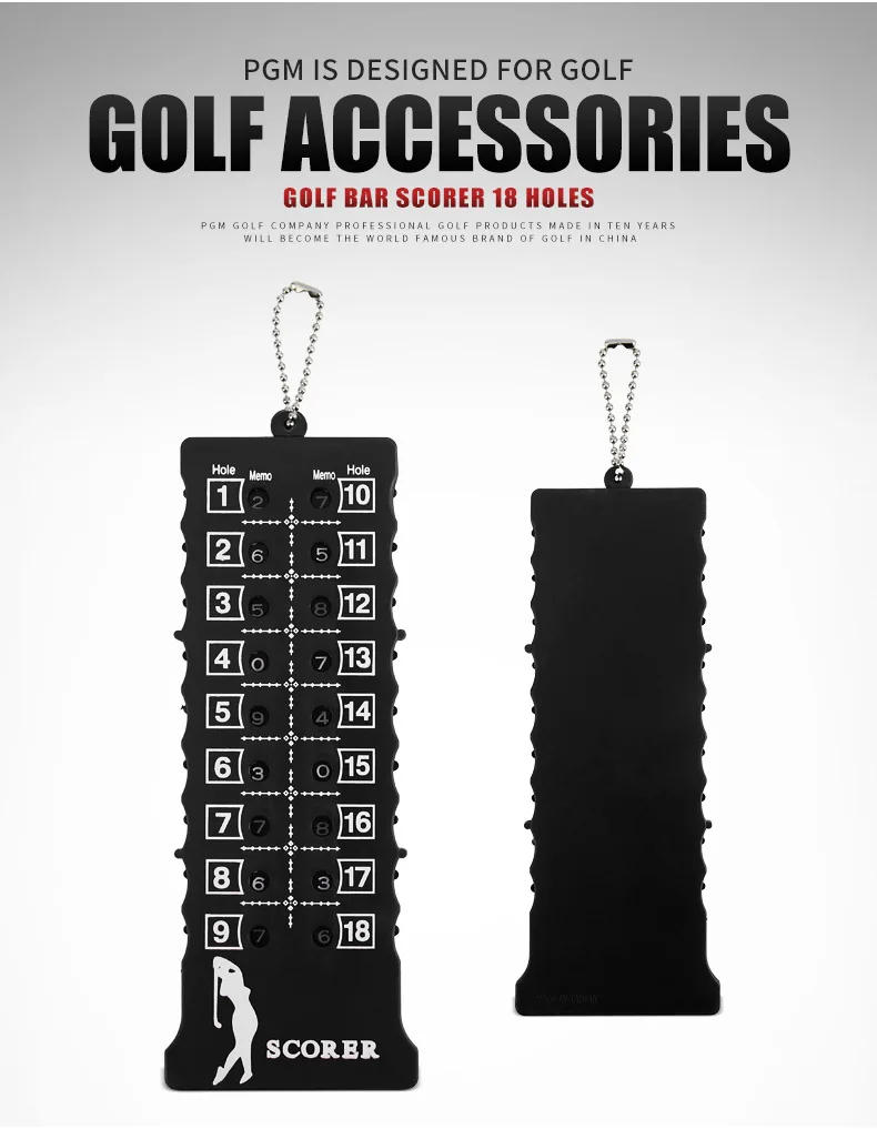Description Picture 6 of itemPGM 1pcs Golf Scorer Square 18 Hole Golf Supplies Accessories Black Red Random Color 15.5x6cm JFQ002