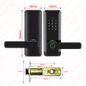 NAIERDI Smart Door Lock,WiFi Tuya Fingerprint Digital Door Locks with Handle,Anti-theft Security System for Home,Rental,Office