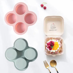 Silicone Air Fryer Egg Pan Reusable Mold Shape Egg Non Stick Baking Pan 4 Cavity Muffin Pans For Baking Bun Pan Accessories