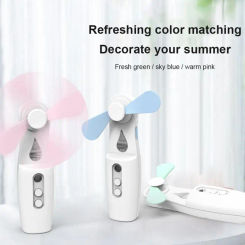 2 In 1 Mini Fan Electric Fans Handheld Cooling Fan Air Conditioner Humidifier Fans Water Spray Mist Face Steamer Skin Care Tools