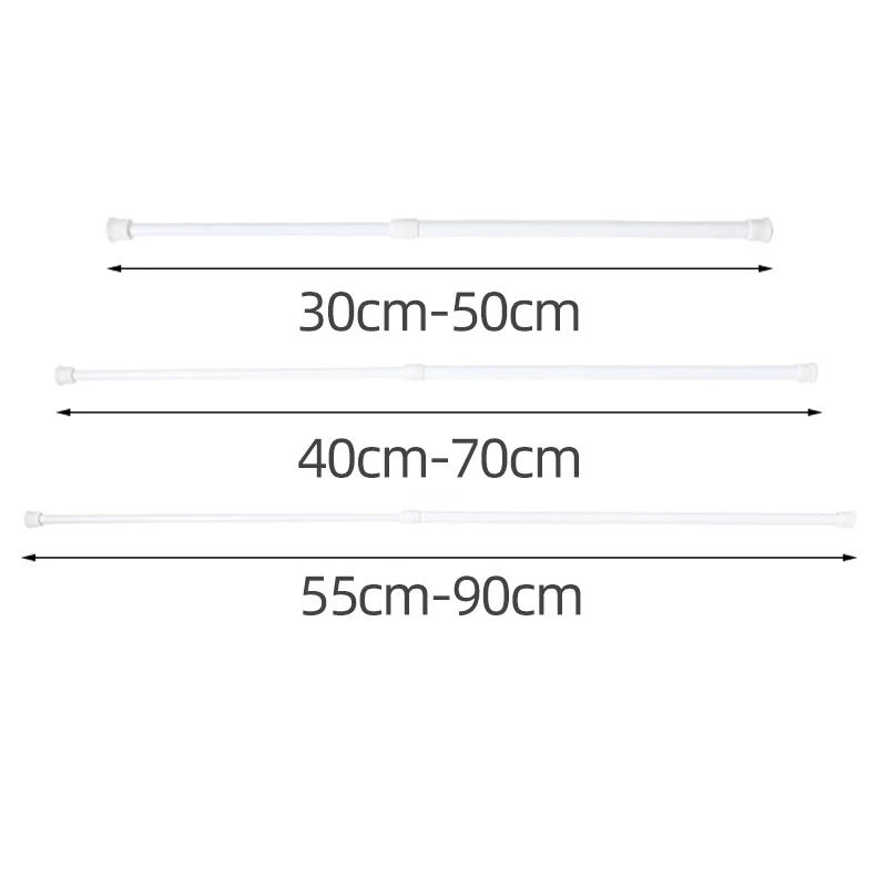 Description Picture 2 of itemMulti Purpose Spring Loaded Extendable Sticks Telescopic Net Voile Tension Curtain Rail Pole Adjustable Rods Curtain Pole
