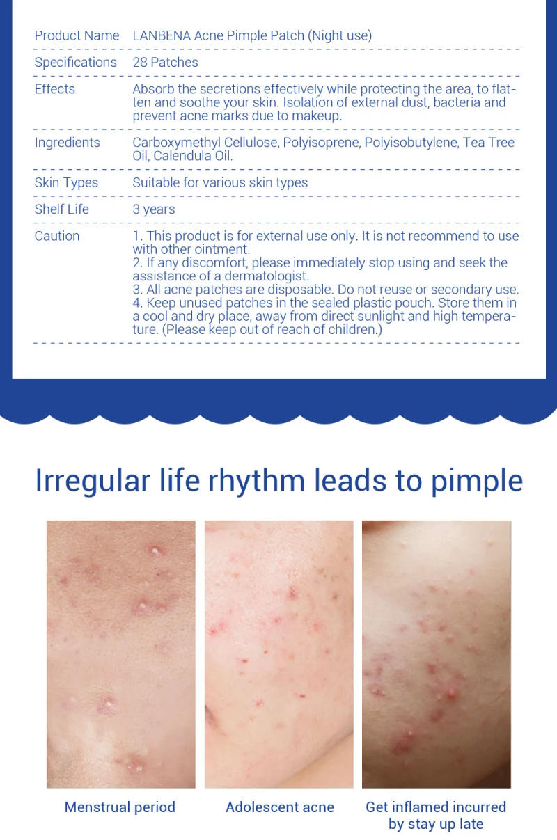 Description Picture 3 of itemLANBENA Invisible Acne Pimple Patch Face Mask Acne Pimple Blemish Removal Stickers Acne Treatment Master Daily / Night Use