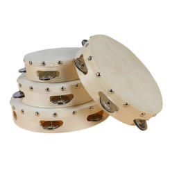 8 Inch Hand Tambourine Sheepskin Tambourine Entertainment Tambour Musical Instrument Children's Education Musical Instruments