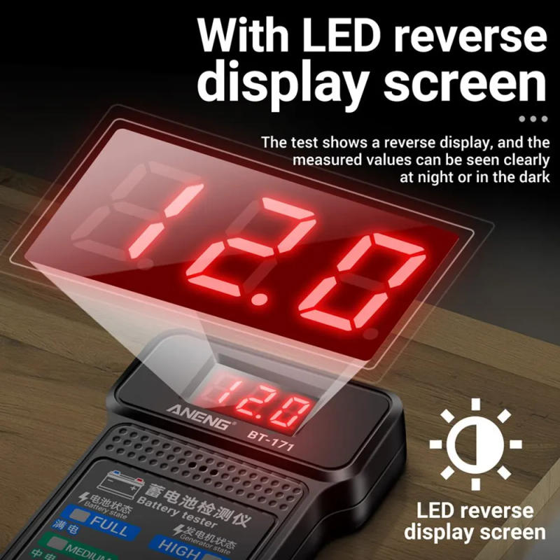 Description Picture 6 of itemANENG BT-171 12V Multifunctional Battery Testers Auto Repair Industry Detection with LED Reverse Display Screen Electrician Tool