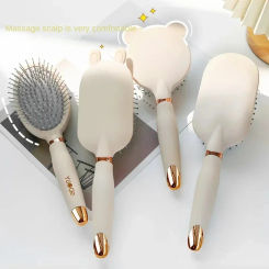 Cute Air Cushion Comb Anti Static Exhaust  Massage Combs Home Women Long Fluffy Hair Curling Hairbrush with Cleaning Tools
