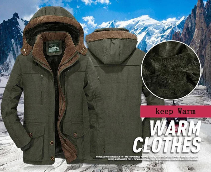 Description Picture 2 of itemMen's outdoor parkas Plus Fleece Thickened  Youth Leisure Windproof Warm Quilted Cotton Clothing New Winter Cotton-padded Jacket