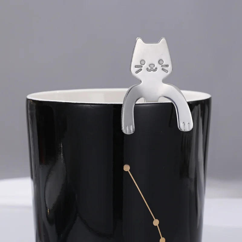Description Picture 5 of itemStainless Steel Coffee Spoon Lovely Cute Cat Shape Teaspoon Dessert Snack Scoop Ice Cream Mini Spoons Tableware Kitchen Tools