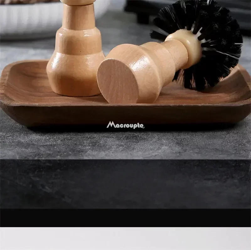 Description Picture 3 of itemPortafilter Cleaning Brush Barista Espresso Coffee Tamper Cleaning Brush 51mm 54mm 58mm Tool with Wooden Handle Barista