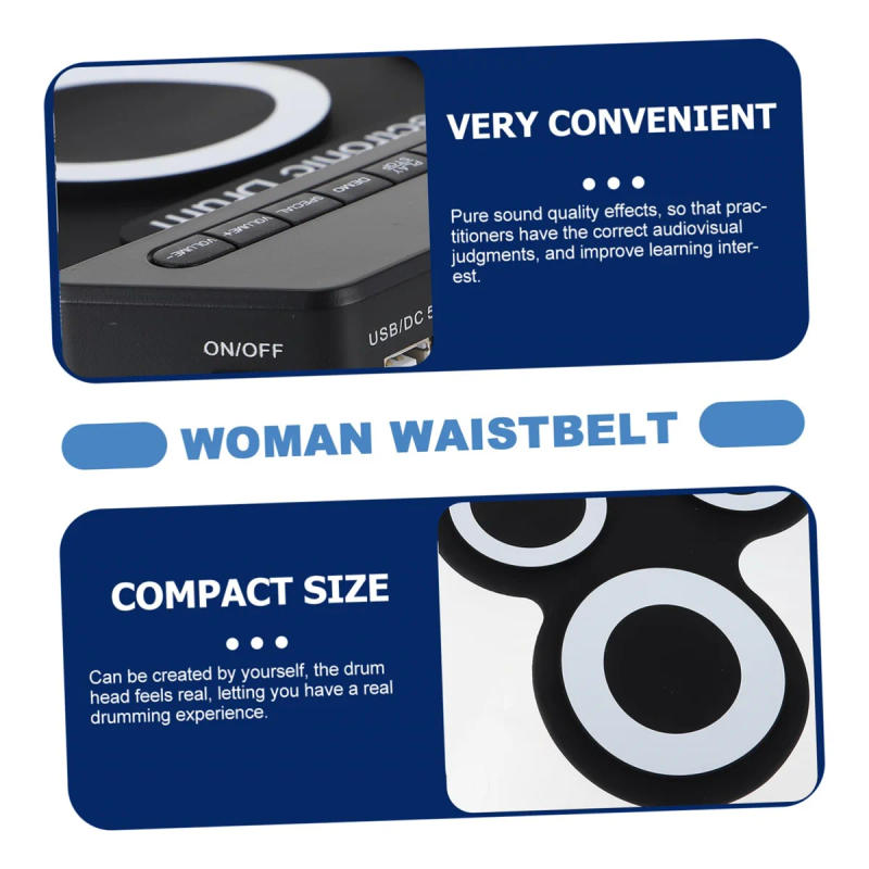 Description Picture 6 of item2022New Folding Silicone Hand Roll USB Electronic Drum Portable Practice Drums Pad Kit With Drumsticks Sustain Pedal