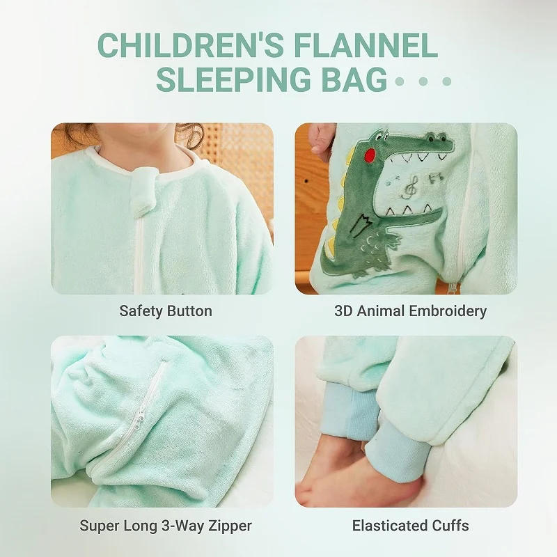 Description Picture 4 of itemMICHLEY Baby Sleeping Bag Flannel Children Pajamas Warm Winter Clothes Toddler Sack Sleepsack Bedding For Girls Boys Kids 1-6T
