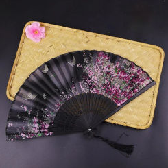 Vintage Style Chinese Fan Craft Gift Hand Fans Wedding Dance Party Manual Fan Girl Women Photo Props Home Decoration Folding Fan