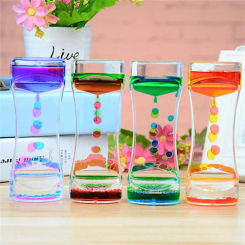 Double Color Liquid Hourglass Colorful Liquid Timer Anxiety Relief Motion Ornament Bubble Timer Oil Sand Clock Decor Gift