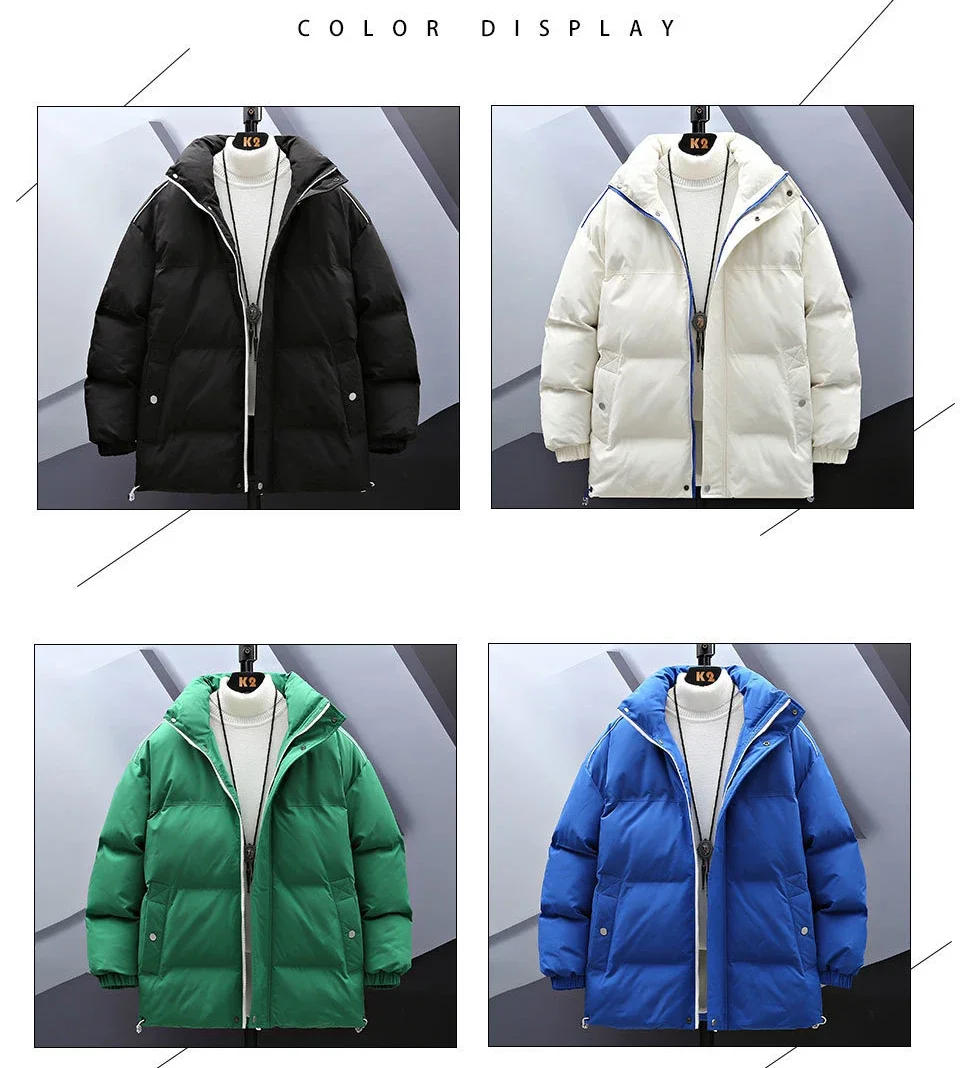 Description Picture 5 of itemMen's Parkas Winter Thickened New Models Warm Loose Jacket Trendy Winter Snow Jacket Men Clothing Couple Fashion Cotton Clothes