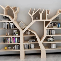 Display Book Shelves Wood Tree Bookshelf Storage Living Room Bookends Library Buffet Cabinet Estanteria Madera Room Furniture