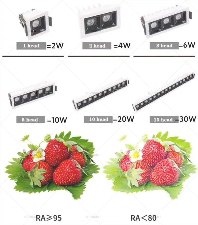 Description Picture 3 of itemZigbee Tuya Smart Dimming Embedded Anti-glare Grille light LED Strip light 110V 220V Ceiling LightCOB Downlight spot light